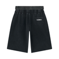 Unisex Vintage Wash Distressed Wide Leg Shorts